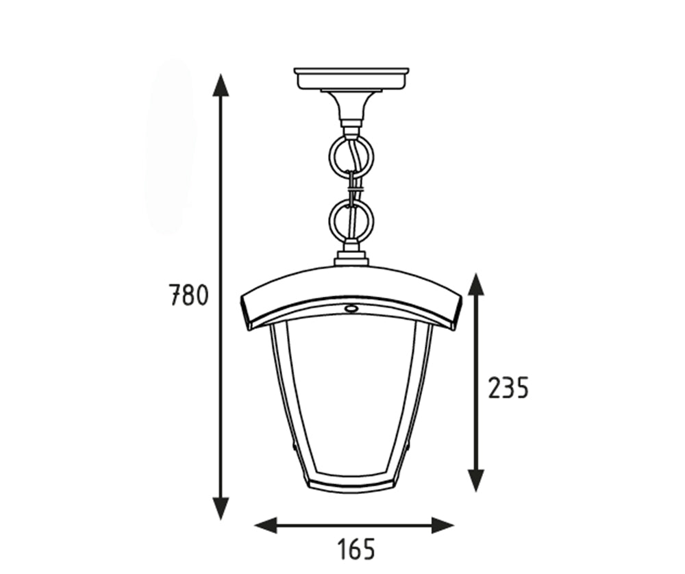 Lanterna a sospensione con catena - Attacco E27