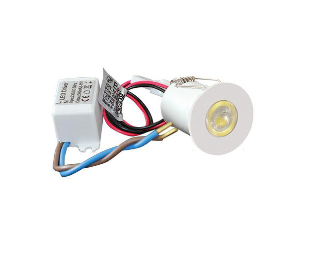 Incasso LED 1W con driver e doppia cornice – Ø3 cm