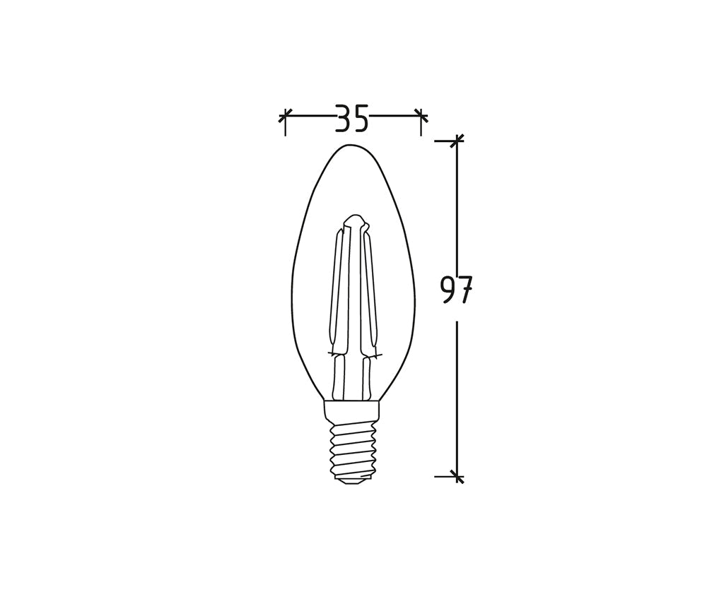 Lampada LED Candela Filamento E14 5W Trasparente – 550 Lumen