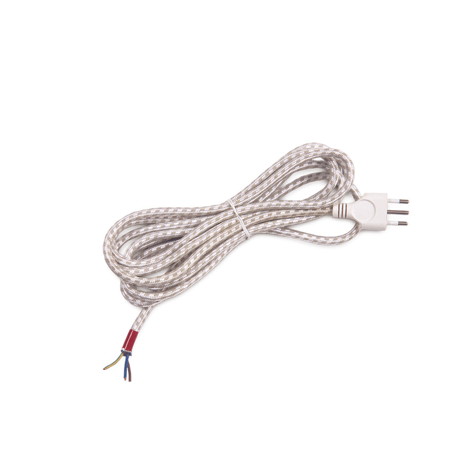 Cavo elettrico telato 3 metri con spina 10A 2P+T