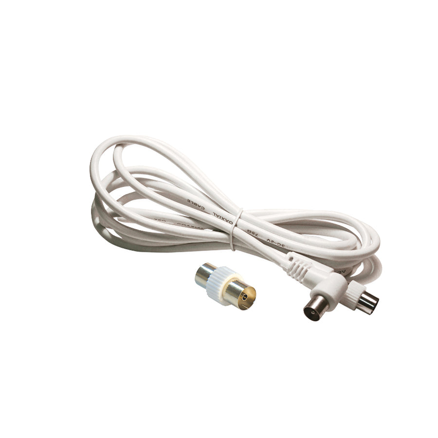 Prolunga TV 2 metri con connettori coassiali e adattatore