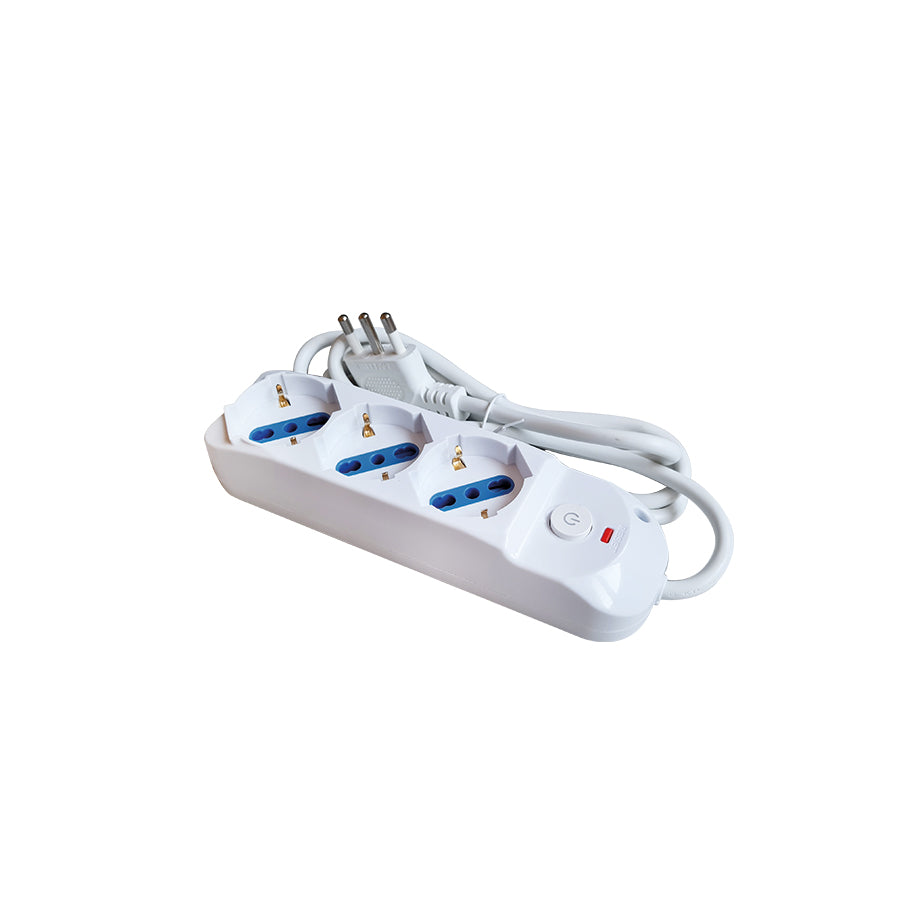 Multipresa Schuko 3 prese con interruttore e spina 16A