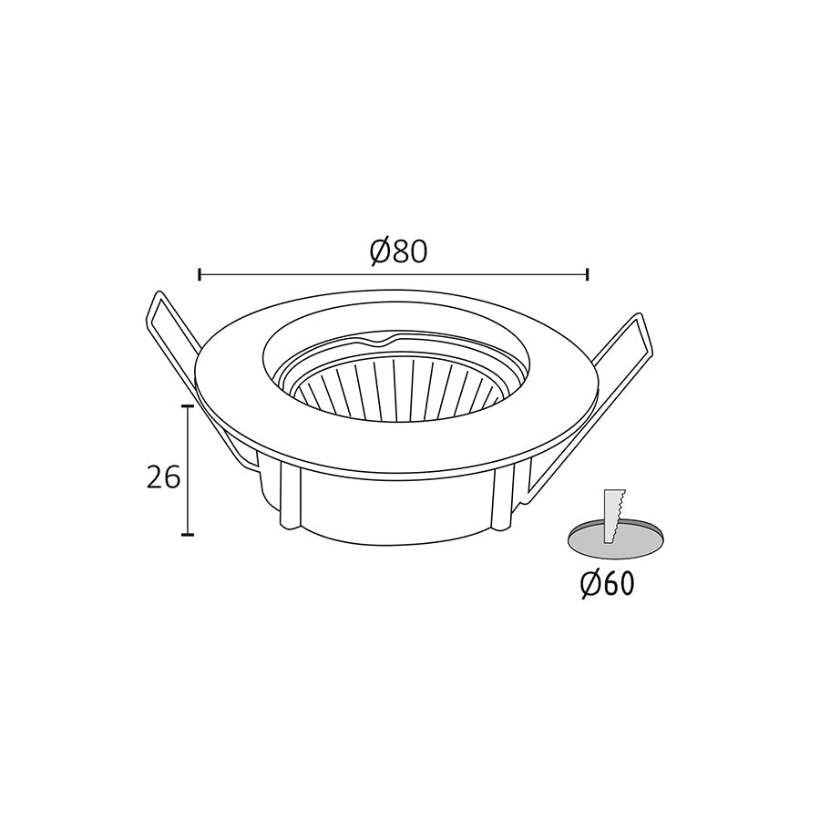 Faretto spot fisso da incasso – Foro 60 mm GU10 220V