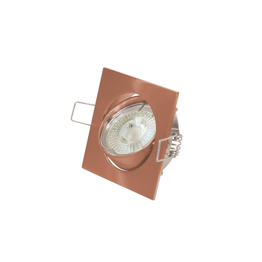 Faretto spot quadrato orientabile da incasso GU10 – Foro 74 mm