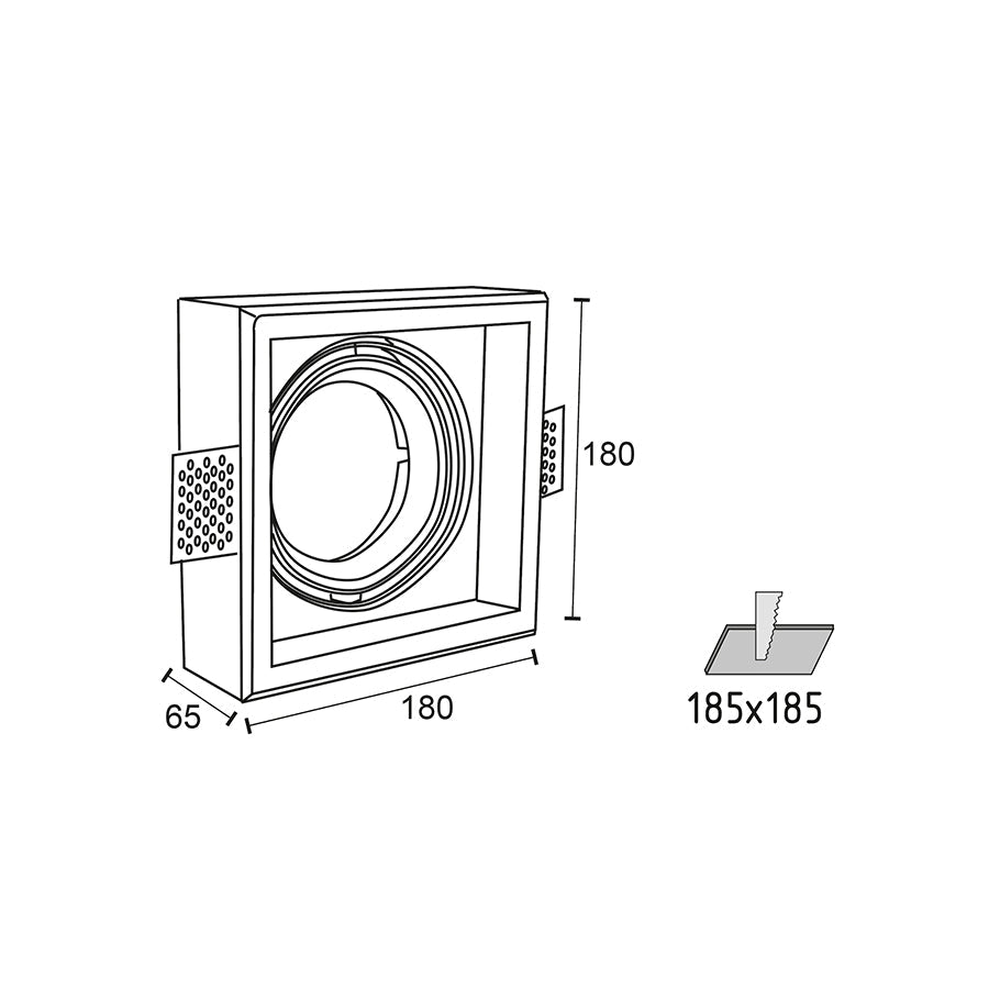 Faretto da incasso in gesso orientabile G53 AR111 – 15W LED