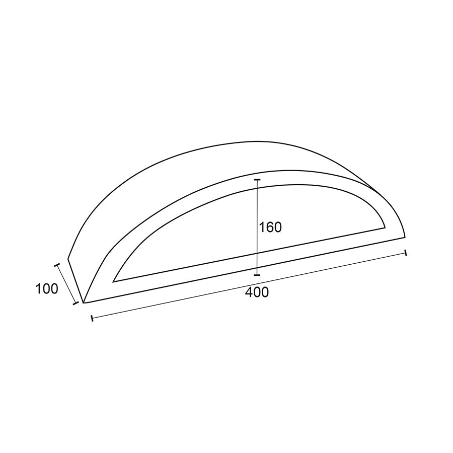 Lampada da parete in gesso verniciabile 2xE14 – 400x150 mm