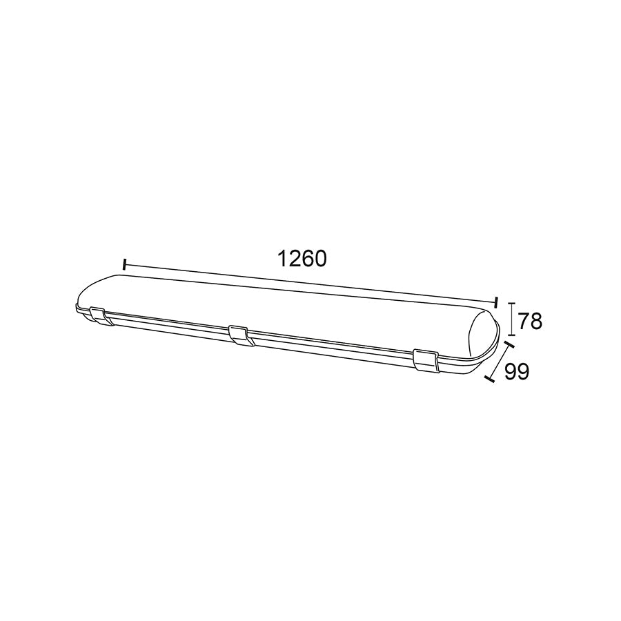 Plafoniera LED stagna IP65 – 120 cm doppio tubo