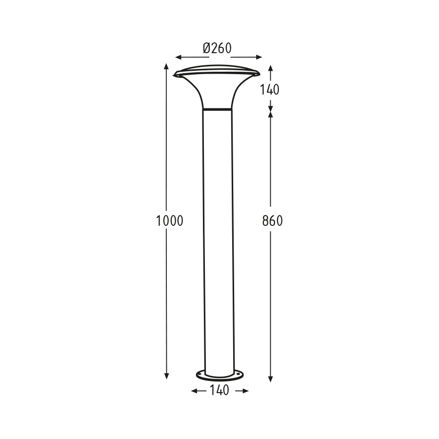 Paletto in alluminio LED da esterno 7W-IP54