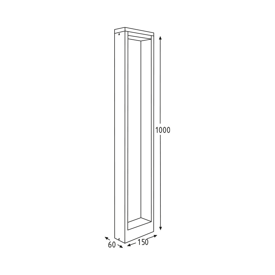 Paletto in Alluminio LED da esterno 7W-IP54
