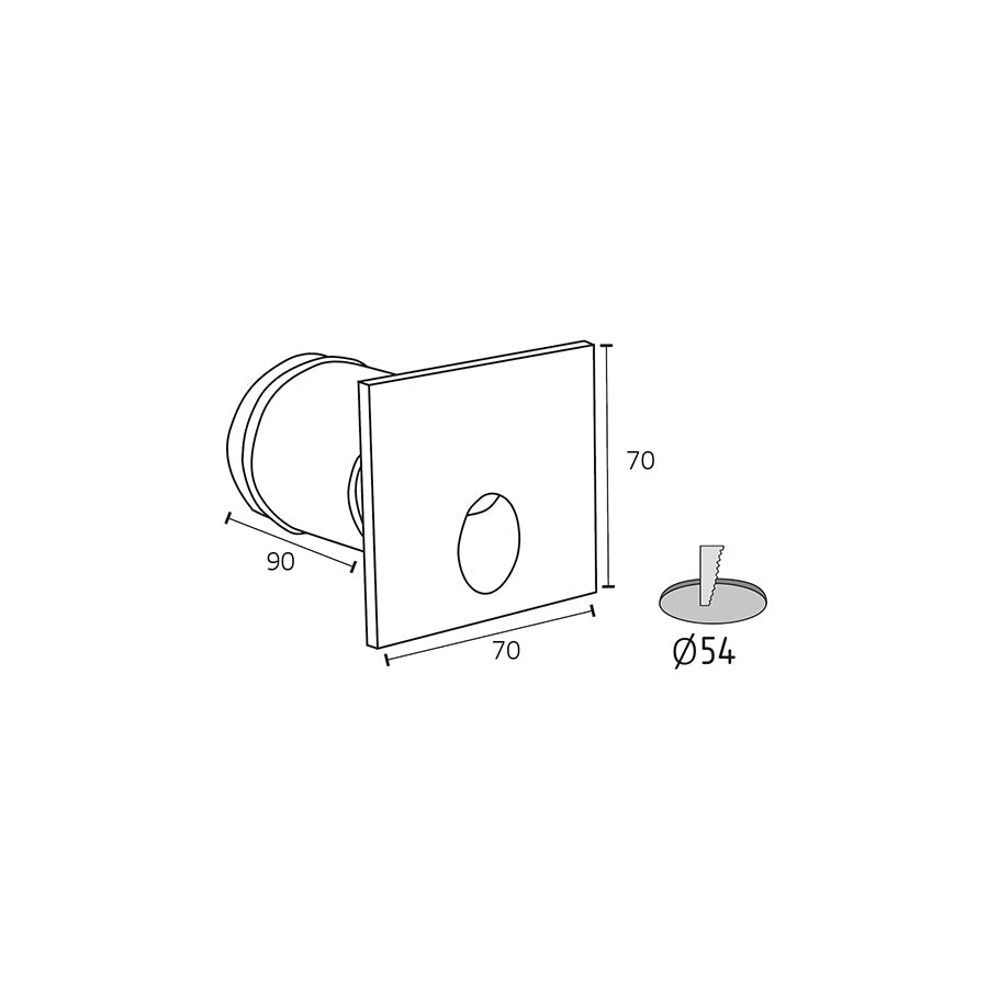 Incasso a LED da esterno IP54 - 3W - 250 lumen