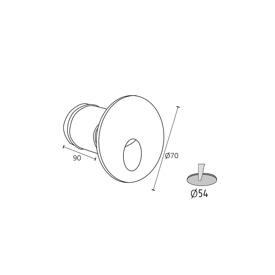 Incasso a LED da esterno IP54 - 3W - 250 lumen