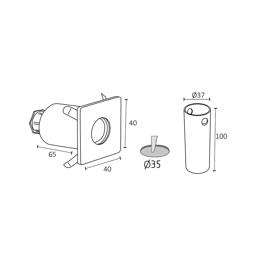 Incasso LED IP68 da esterno/interno – Foro 35mm
