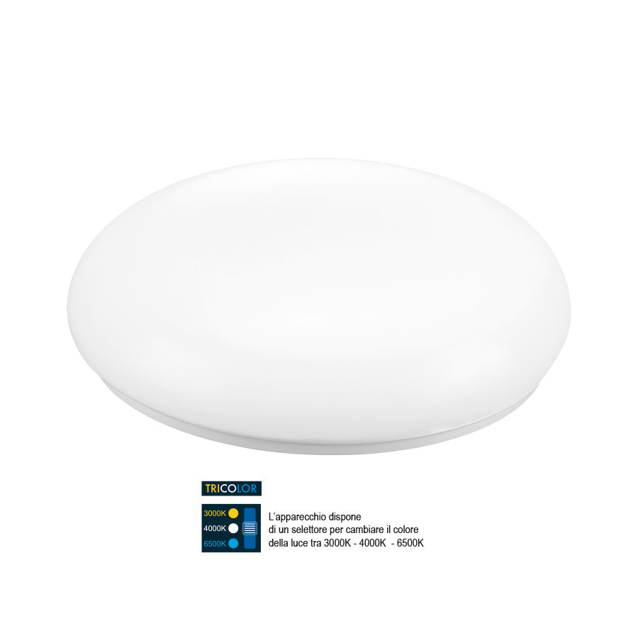 Plafoniera LED rotonda 18W – 2100 lumen Tricolor o 3000K
