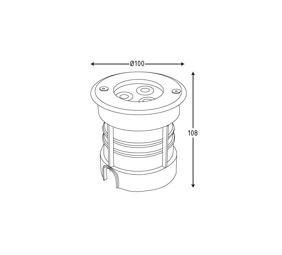 April – Incasso a Suolo a LED – 3W – 200 Lumen – Corpo in Alluminio