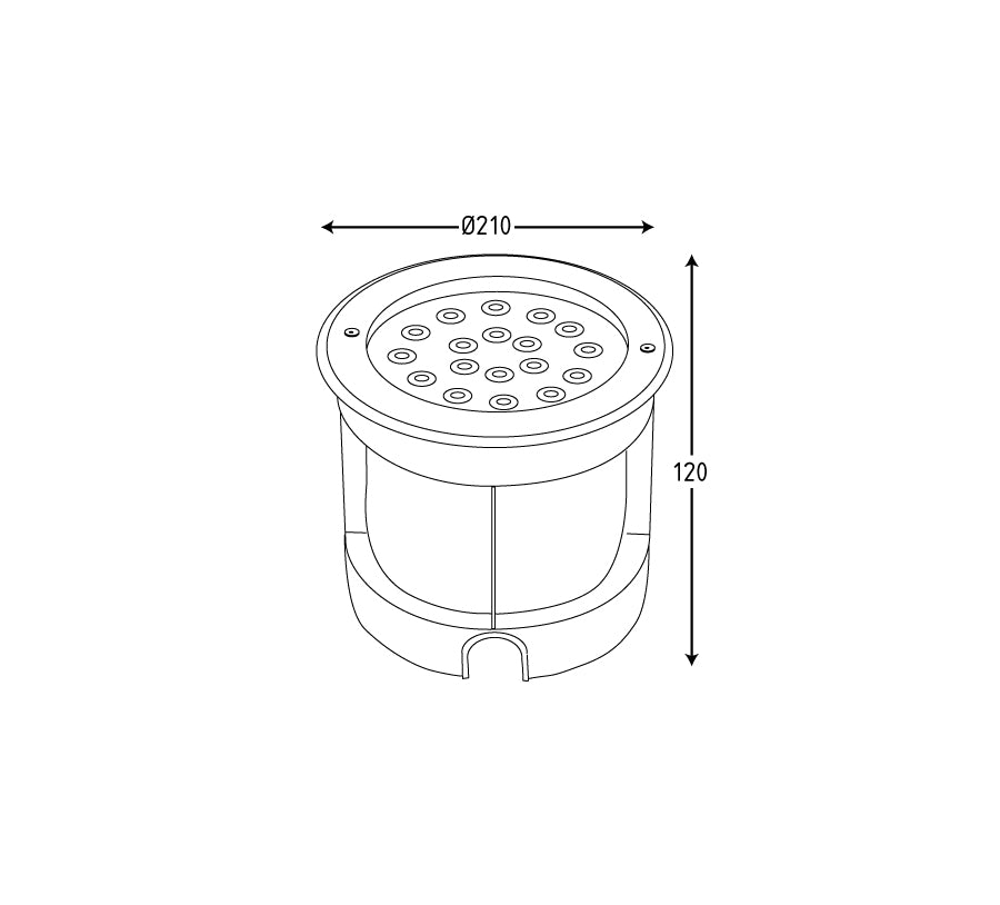 April – Incasso a Suolo a LED – 18W – 1450 Lumen – Corpo in Alluminio
