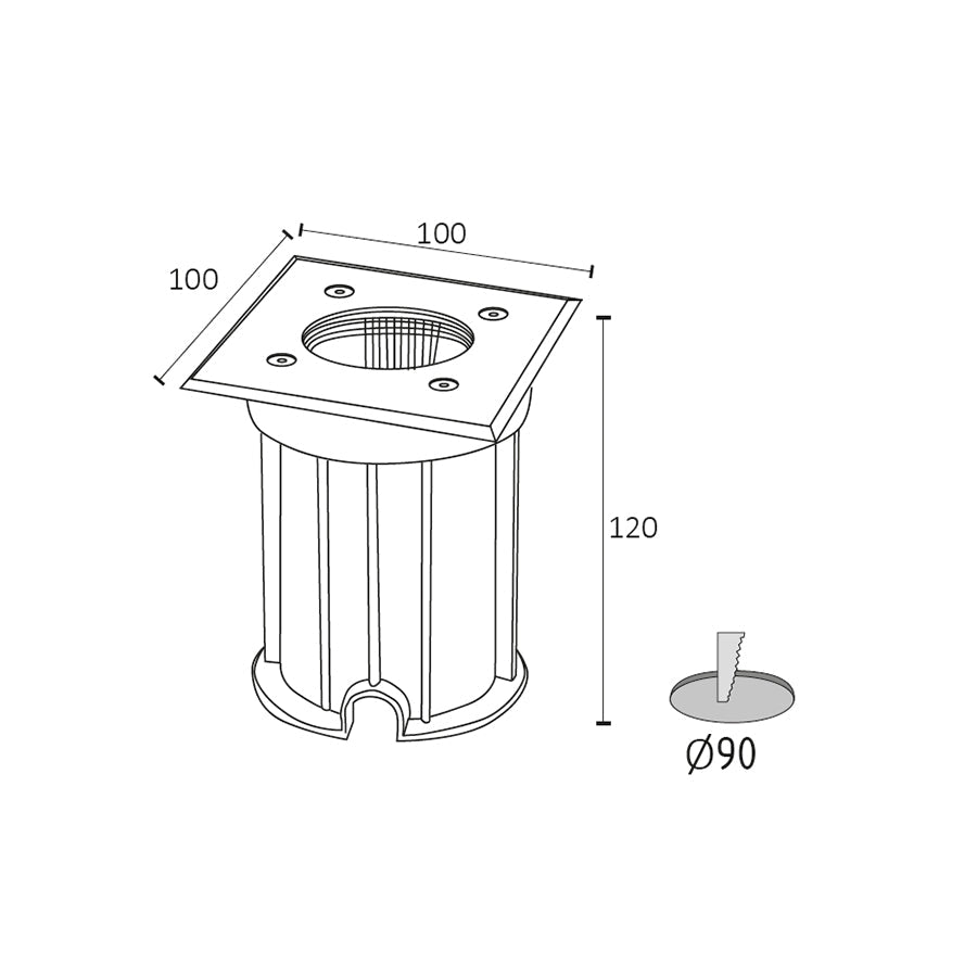Incasso a suolo LED calpestabile  – IP67 GU10 da esterno