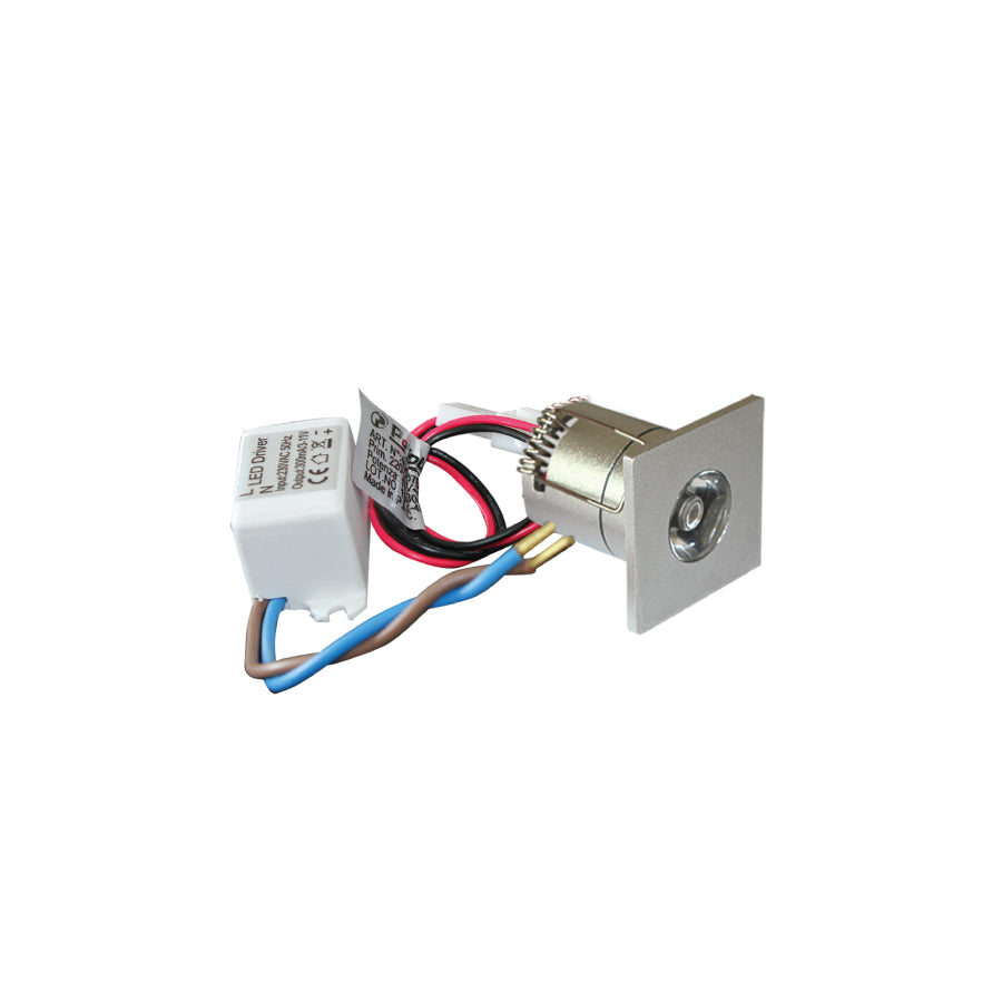 Incasso LED 1W con cornice quadrata – Driver incluso