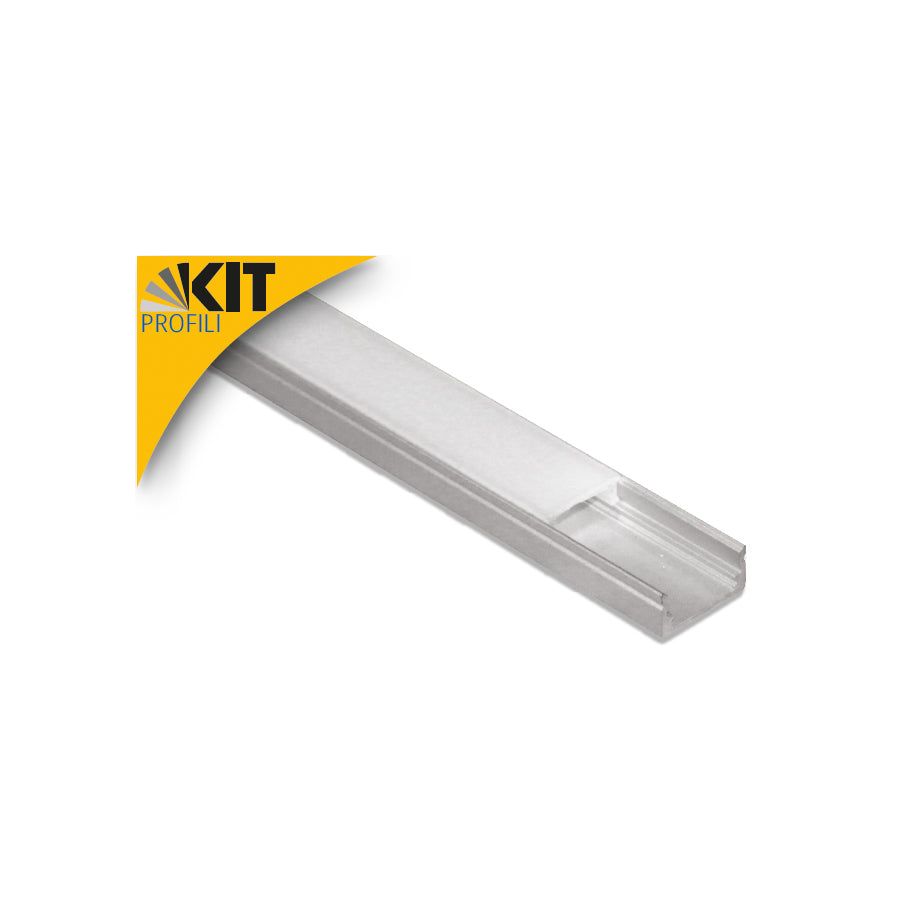 Profilo in alluminio 2m per strisce LED con diffusore smerigliato