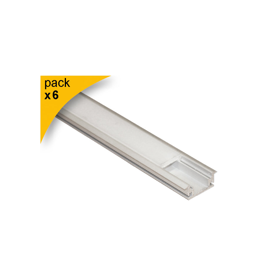 Kit profilo LED calpestabile incasso pavimento 2 m con diffusore – profilo alluminio per strip LED segnapasso confezione 6 pezzi