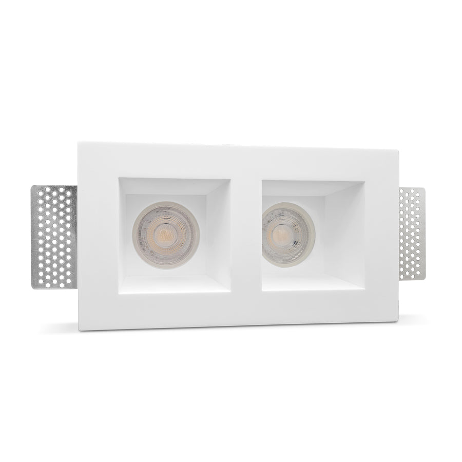 Faretto in gesso a scomparsa doppia luce GU10