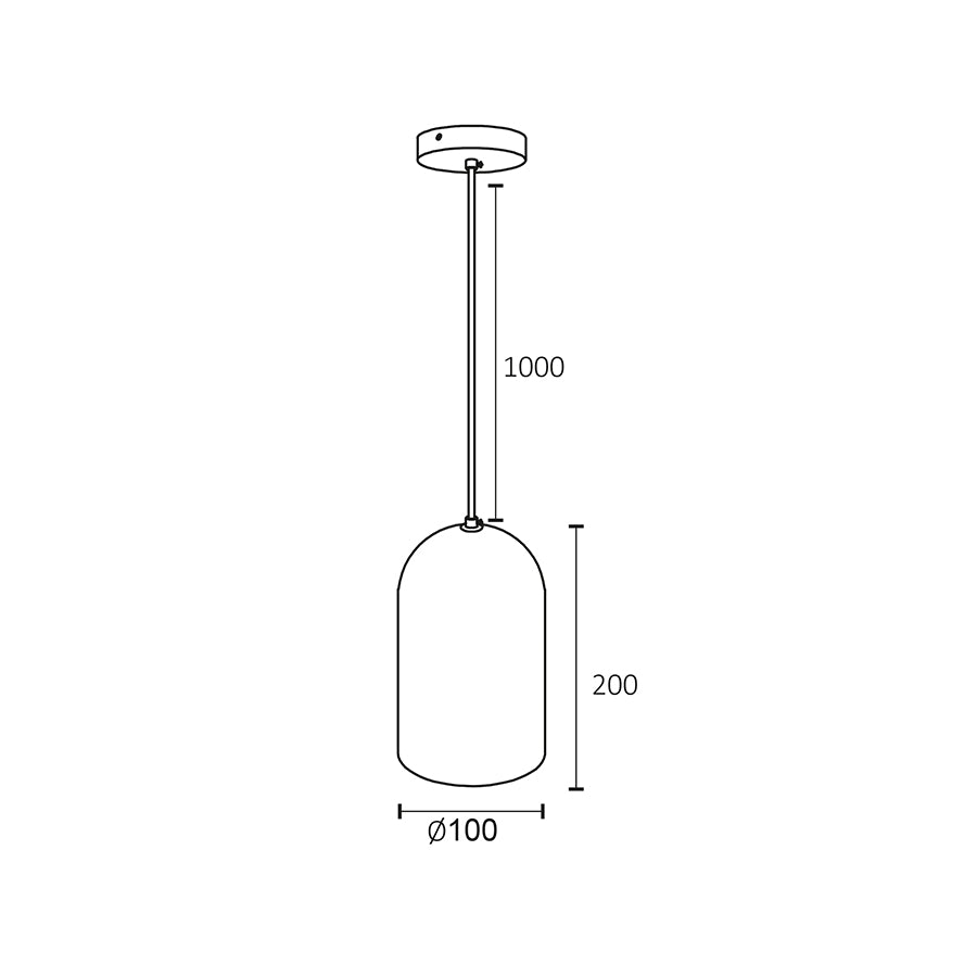 Lampada a sospensione in cemento con attacco E27