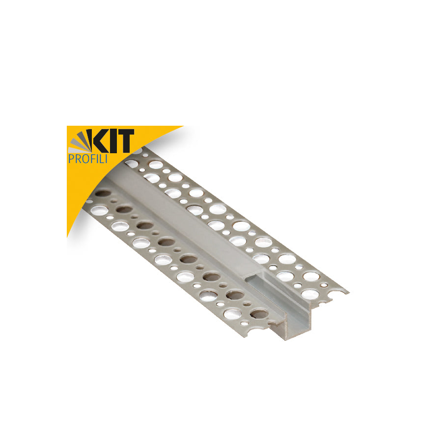 Kit profilo LED per cartongesso con alette e diffusore smerigliato