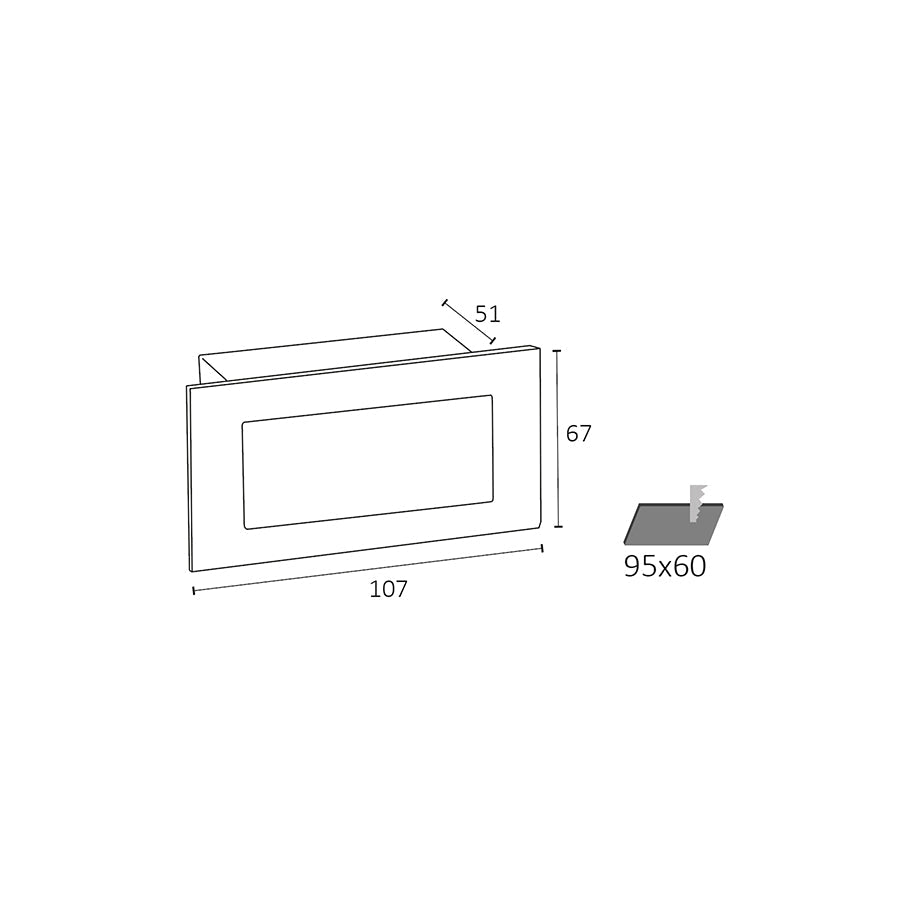 Segnapasso LED da incasso per pozzetto 3 posti – 3W IP65