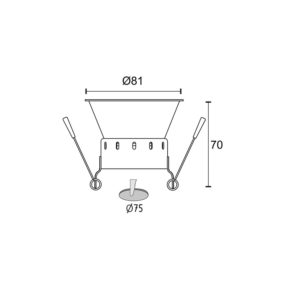 Faretto da Incasso Circolare Fisso – Foro 75 mm – Attacco GU10 – IP20