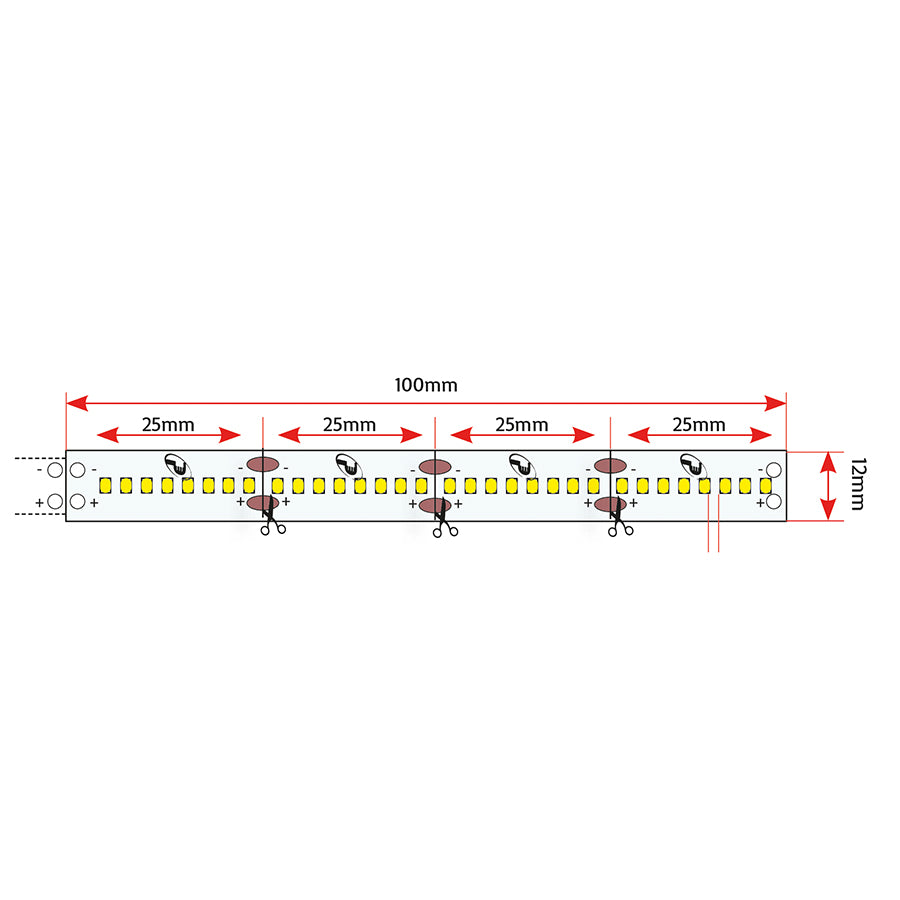 Striscia LED 24 V 19,2 W/m 2400 lm IP67 SMD2835 impermeabile bobina 5 m per esterno profili alluminio e bagno
