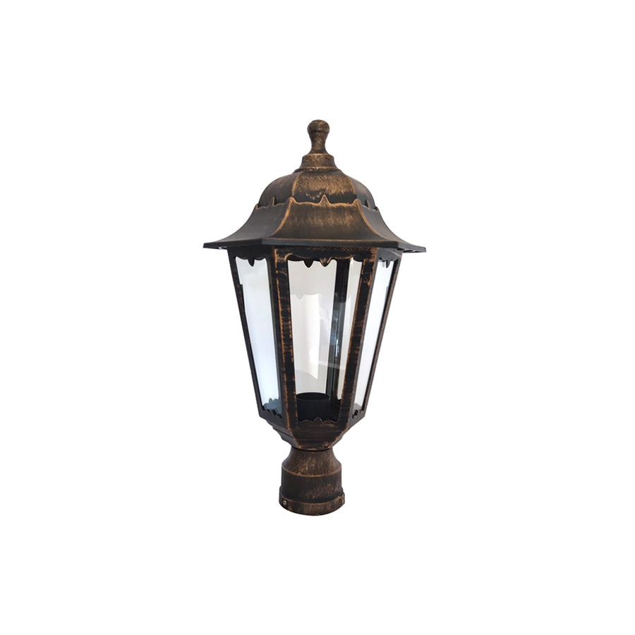 Lanterna Esagonale in Polipropilene con Attacco per Palo – E27 – IP44