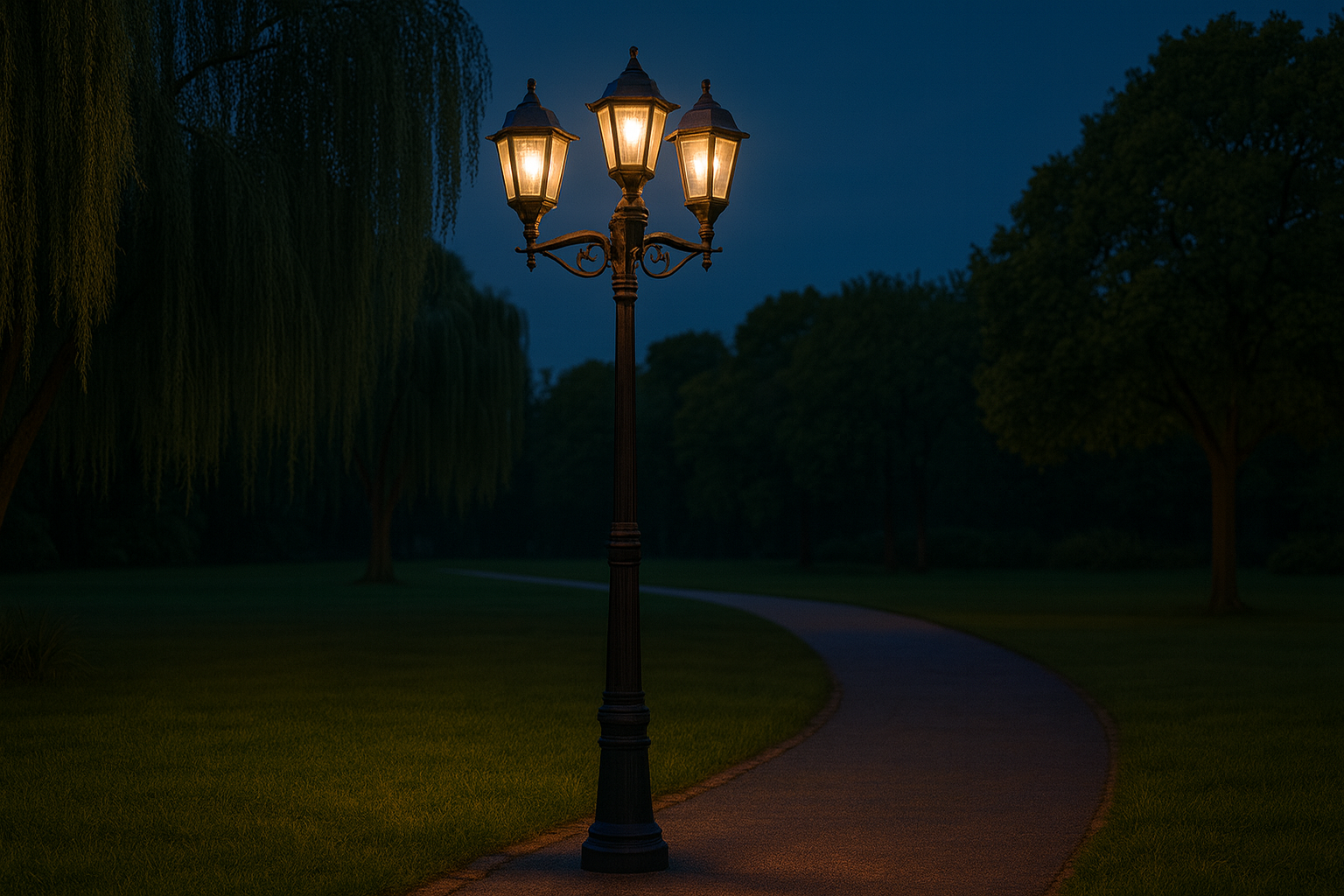 Lampione da Giardino 3 Lanterne E27 IP44 – illuminazione classica per vialetti, giardini e ingressi esterni