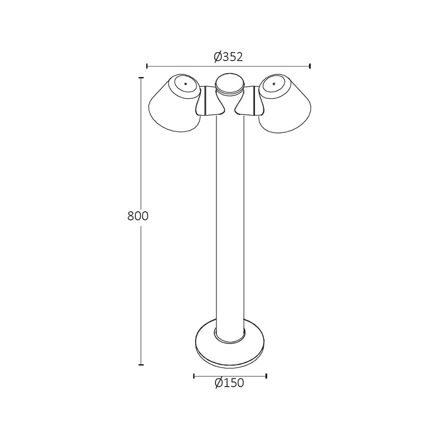 Paletto da Giardino con Doppia Lampada – 2xGU10 – IP65