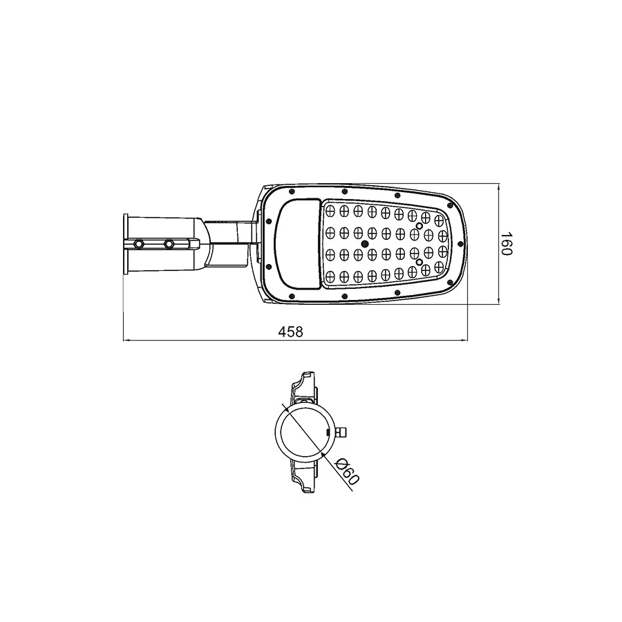 Armatura Stradale LED – 50W – 5000 Lumen – IP65 – Attacco Ø60