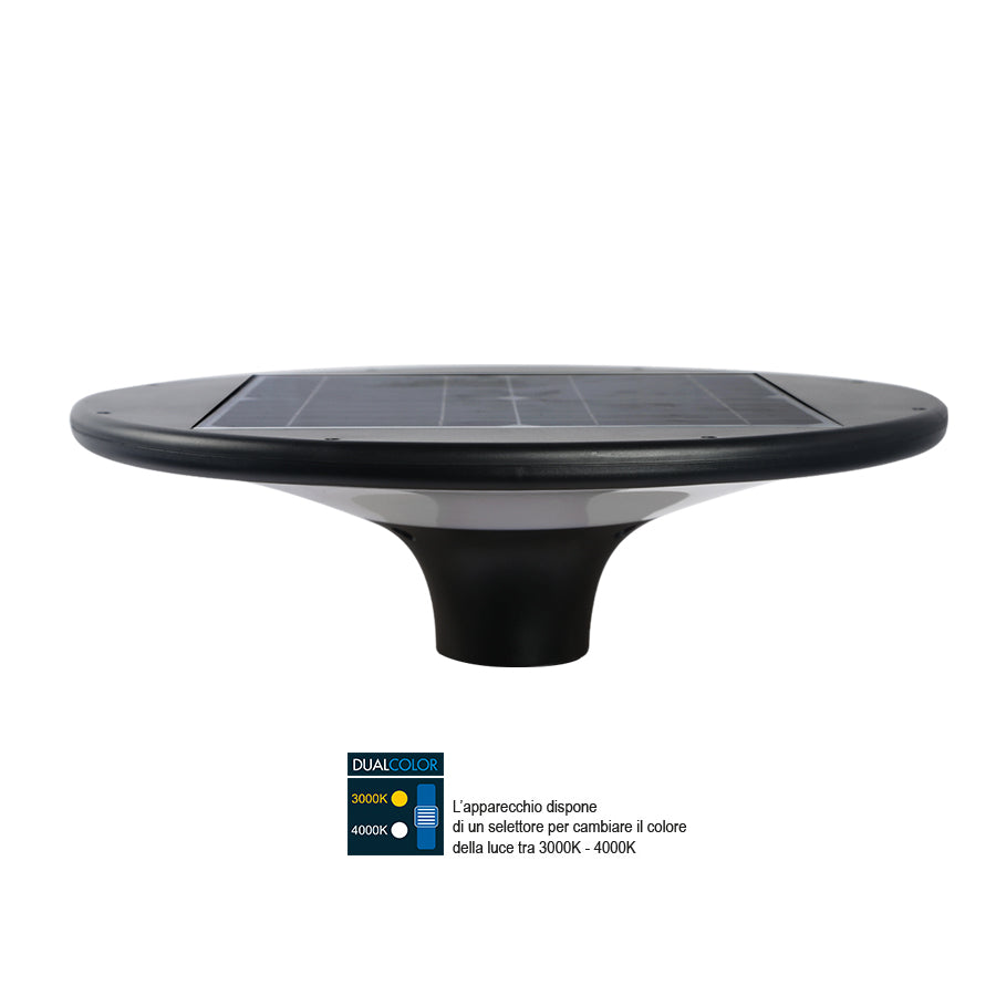 Lampione LED Solare 20W da Palo Ø60 – Dual Color – IP65