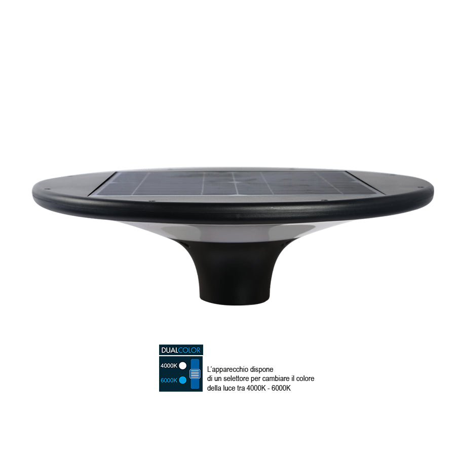 Lampione LED Solare 20W da Palo Ø60 – Dual Color – IP65