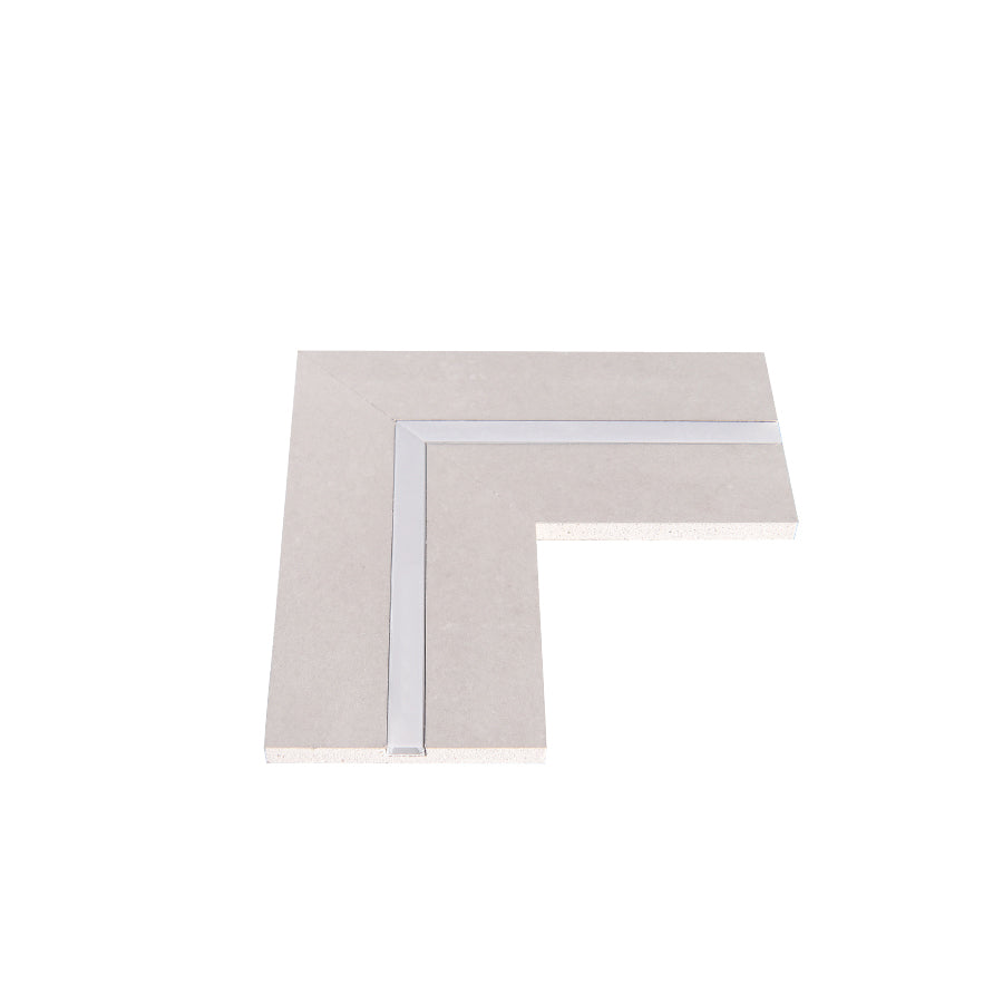 Connettore angolare a L per profilo LED con supporto in gesso e diffusore – 240x240 mm