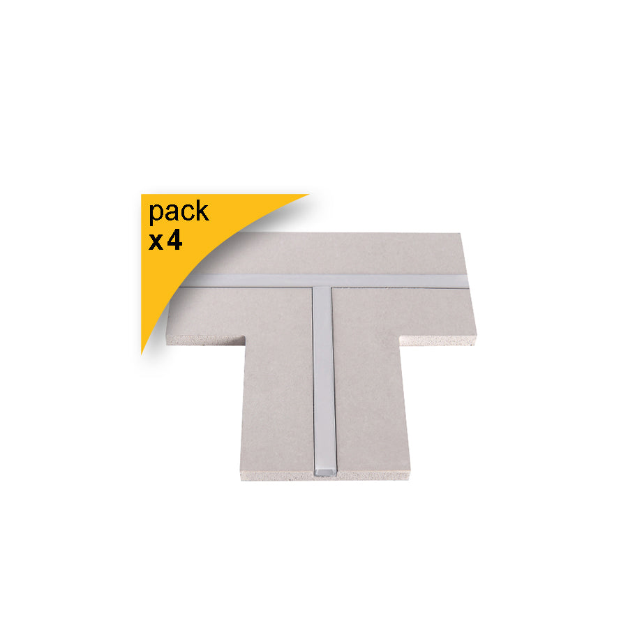 Connettore a T per profilo LED con supporto in gesso e diffusore – 240x240 mm Confezione 4 pezzi
