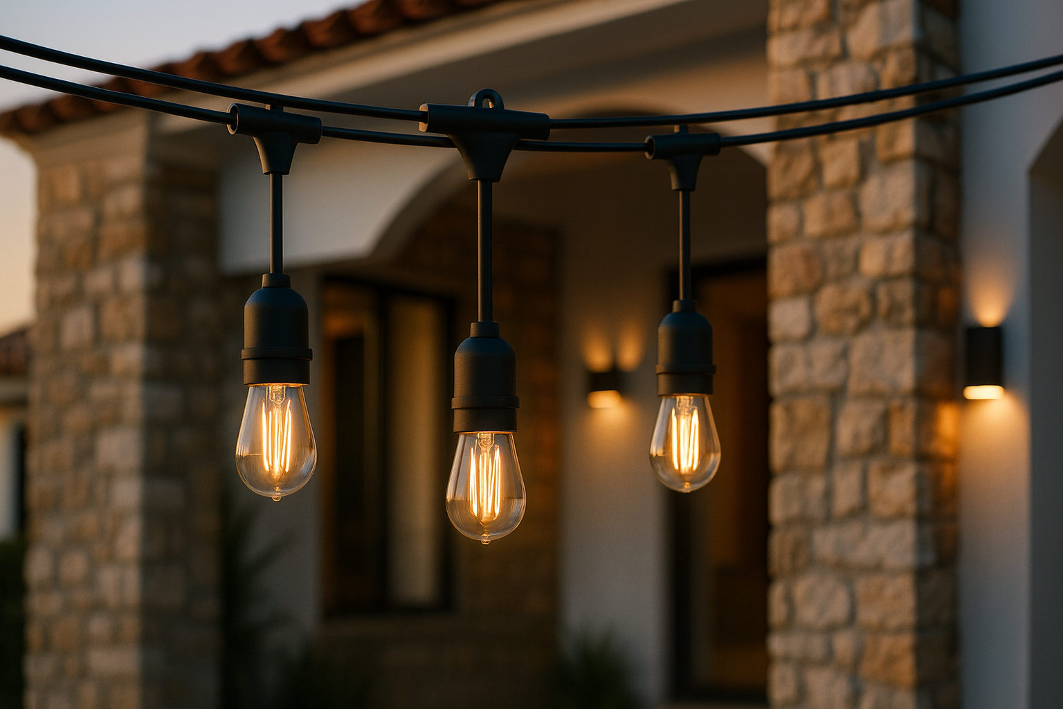 Cordoniera portalampade da esterno IP65 – 10xE27 – Max 10x60W