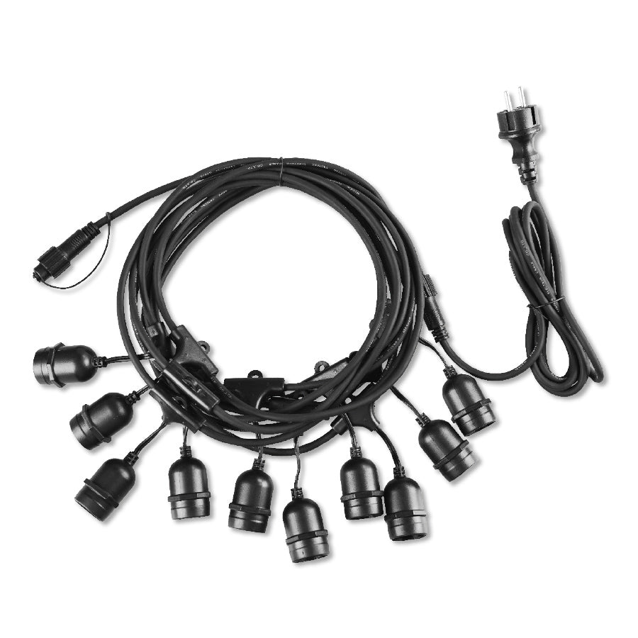 Cordoniera portalampade da esterno IP65 – 10xE27 – Max 10x60W