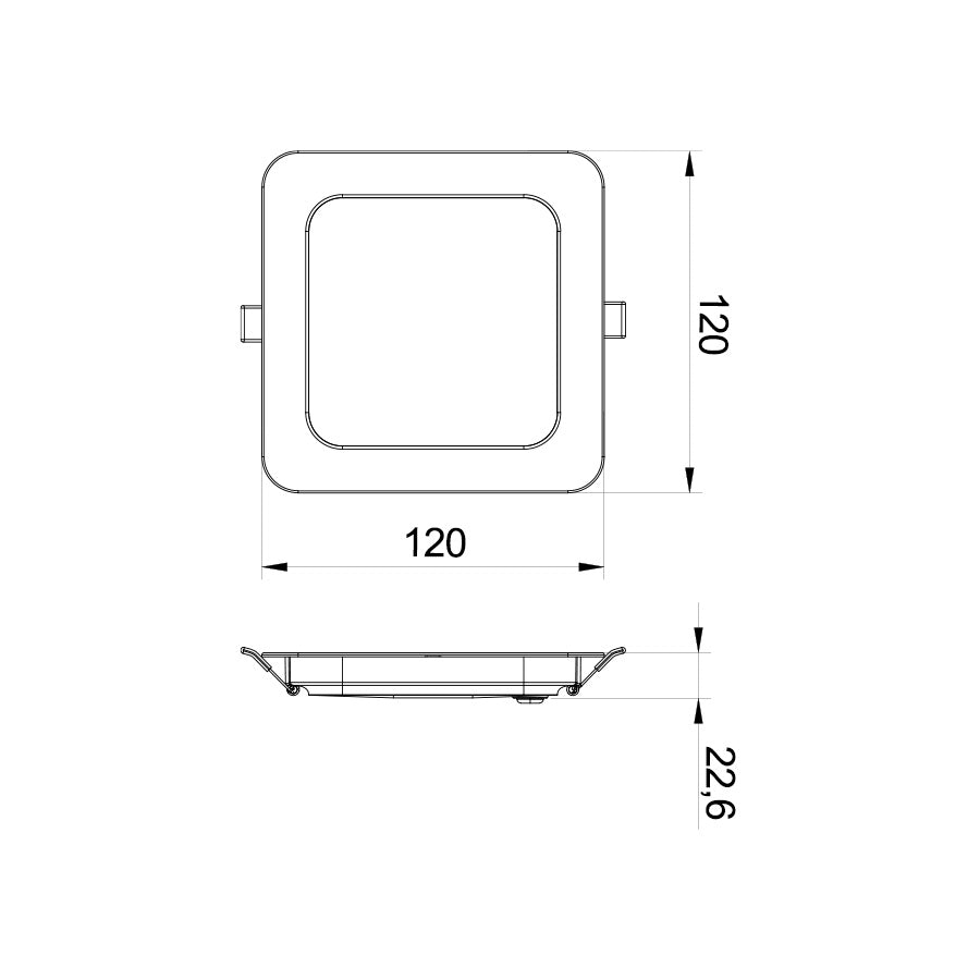 Pannello LED da incasso 12x12 cm – 9W – 900 Lumen – Tricolor