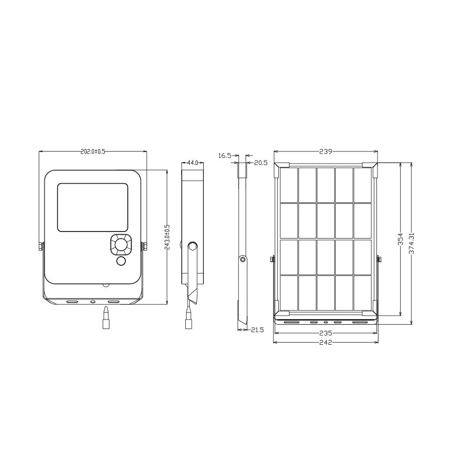 Proiettore LED Solare 32W Tricolor IP65 con sensore e telecomando – faretto esterno luce selezionabile