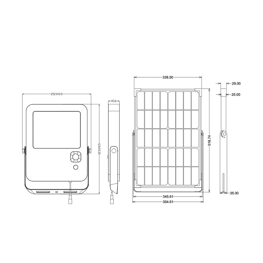 Proiettore LED Solare 60W Tricolor IP65 con sensore e telecomando – faretto esterno luce selezionabile