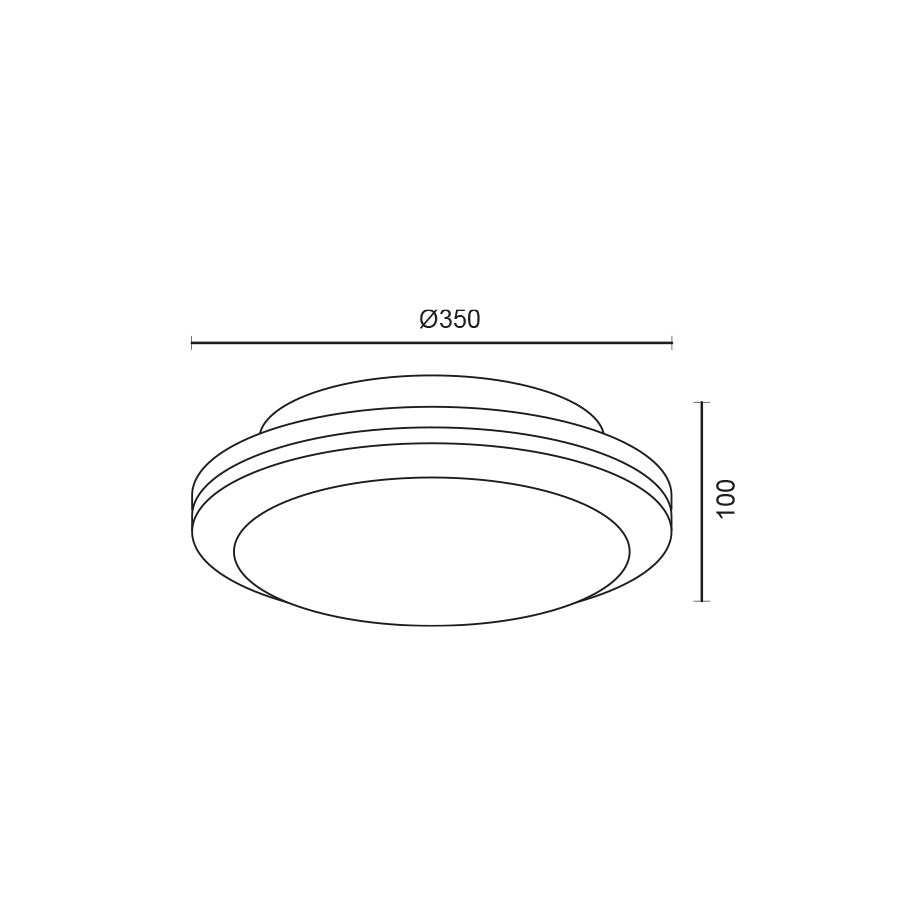 Plafoniera LED rotonda da 48W per interno/esterno IP65 – Tricolor