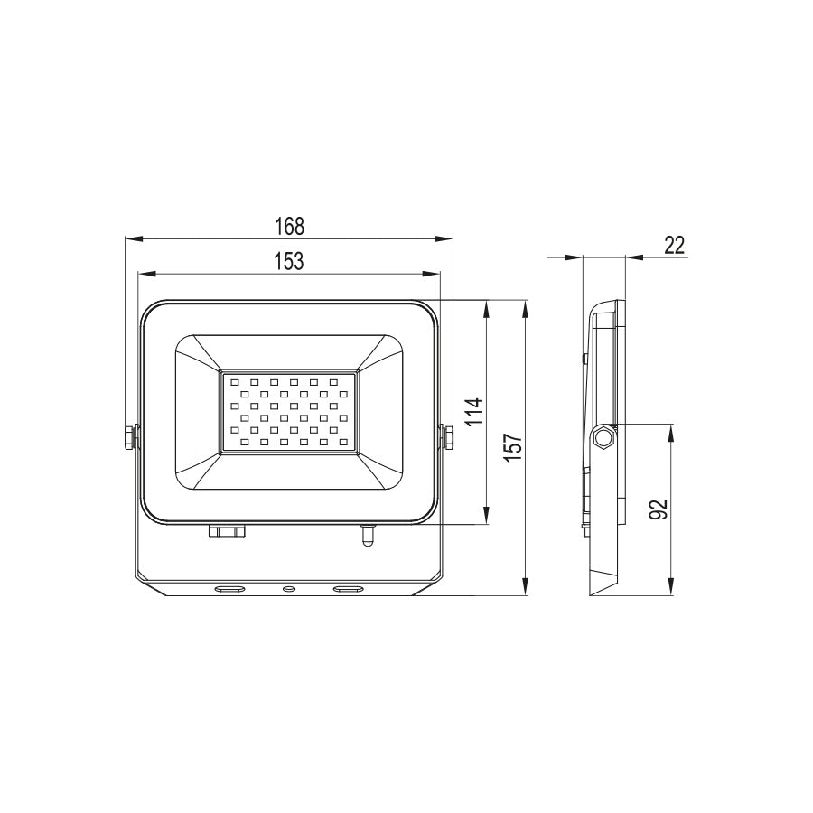 Proiettore LED 20W IP65 Tricolor con vetro antiriflesso
