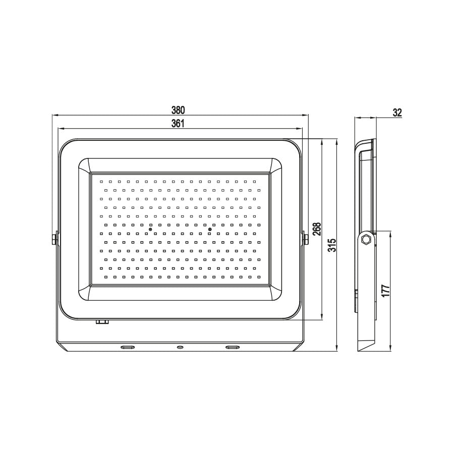 Proiettore LED 200W IP65 Tricolor con vetro antiriflesso