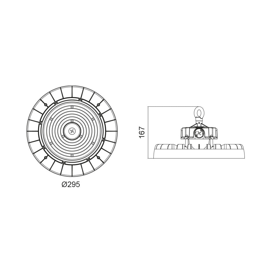 Proiettore LED a sospensione IP65 - 120/150/200W selezionabile - 32000 lumen - Tricolor
