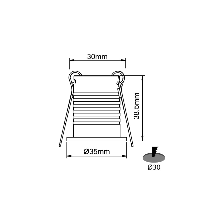 Faretto LED da incasso IP65 - 3,5W - 200 lumen