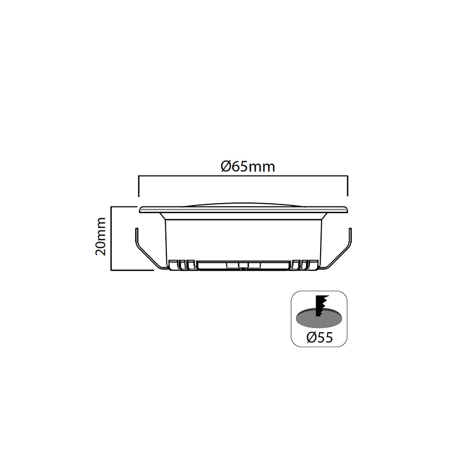 Faretto da incasso LED 3,5W 310Lm con luce TRICOLOR