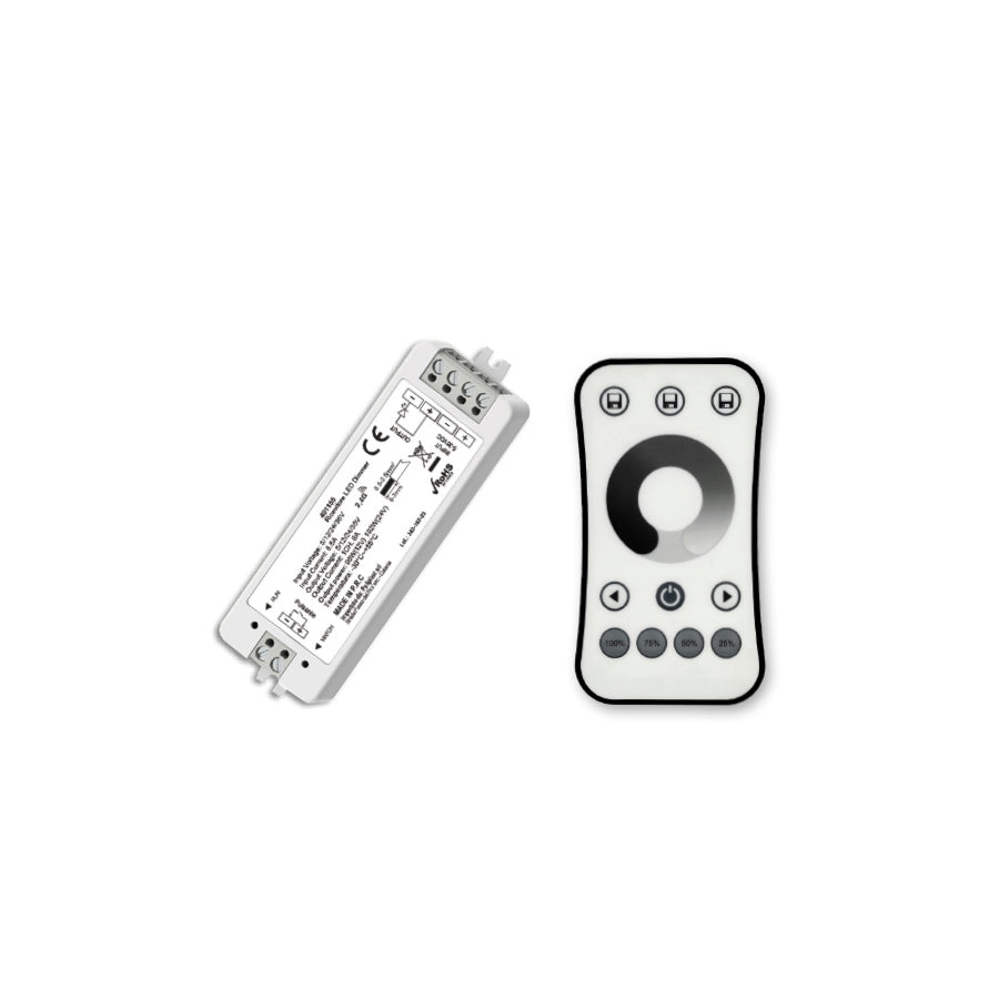 Kit Dimmer LED con radiocomando 1 zona e ricevitore RF con pulsante
