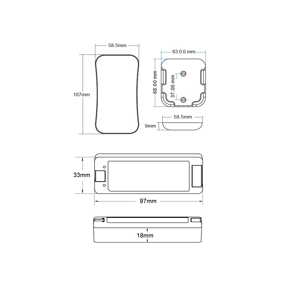 Kit Dimmer LED con radiocomando 1 zona e ricevitore RF con pulsante